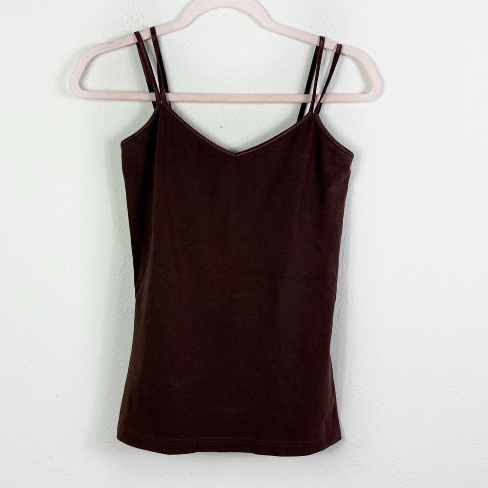 Lilly Pulitzer Stretch Tank Top Shirt in Brown Pima Cotton‎ Spandex Blend size S